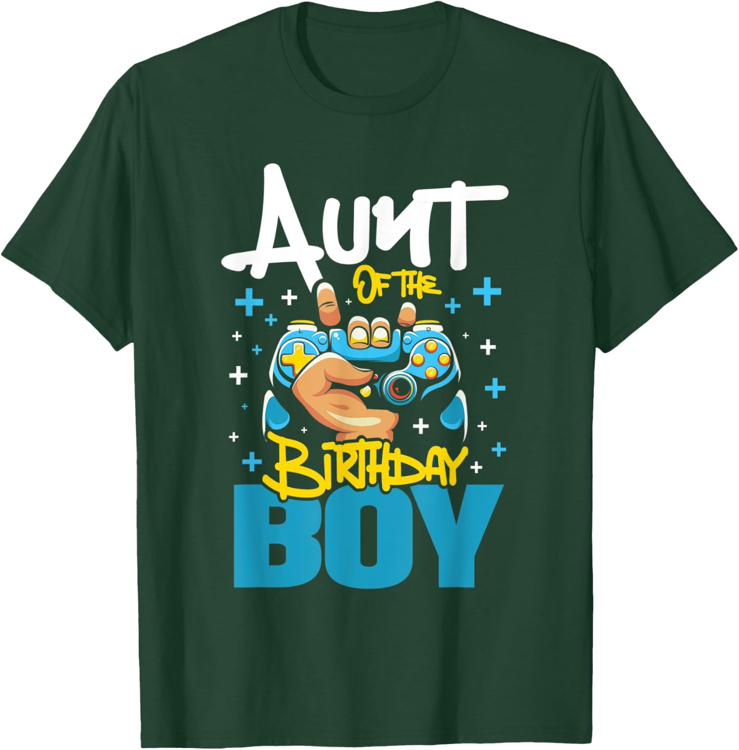 Aunt Of The Birthday Boy - Auntie Video Game Gamer Nephew T-Shirt - T-Shirt | Forest