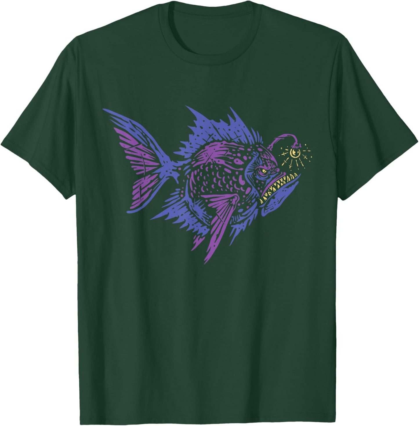 Anglerfish Deep Sea Creatures Sea Monster Angler Fish T-Shirt - T-Shirt | Forest