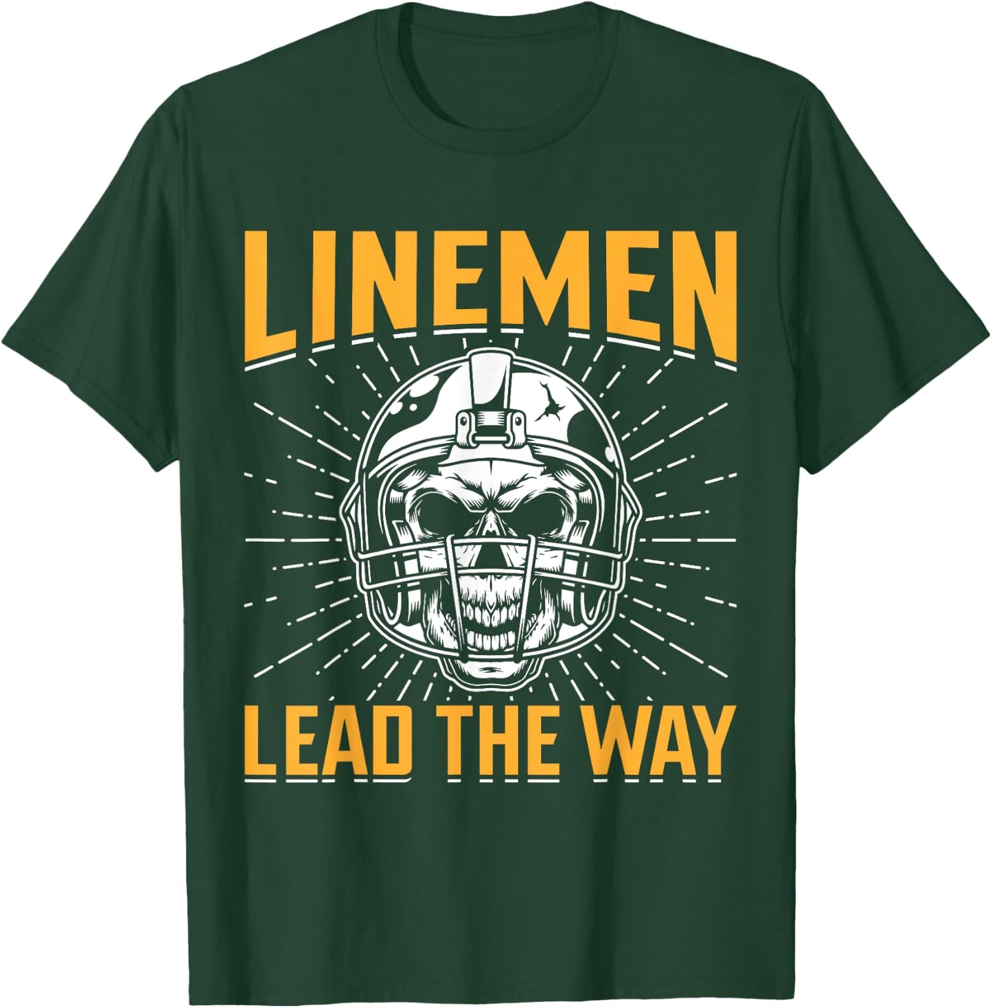 Linemen Lead The Way - American Football T-Shirt - T-Shirt | Forest