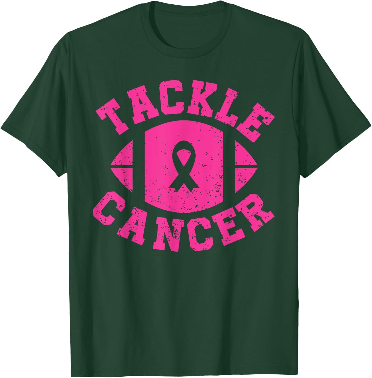 Tackle Breast Cancer Shirt Football Lovers Cancer Awareness T-Shirt - T-Shirt | Forest