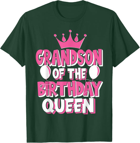 Grandson Of The Birthday Queen Celebration Family Matching T-Shirt - T-Shirt | Forest