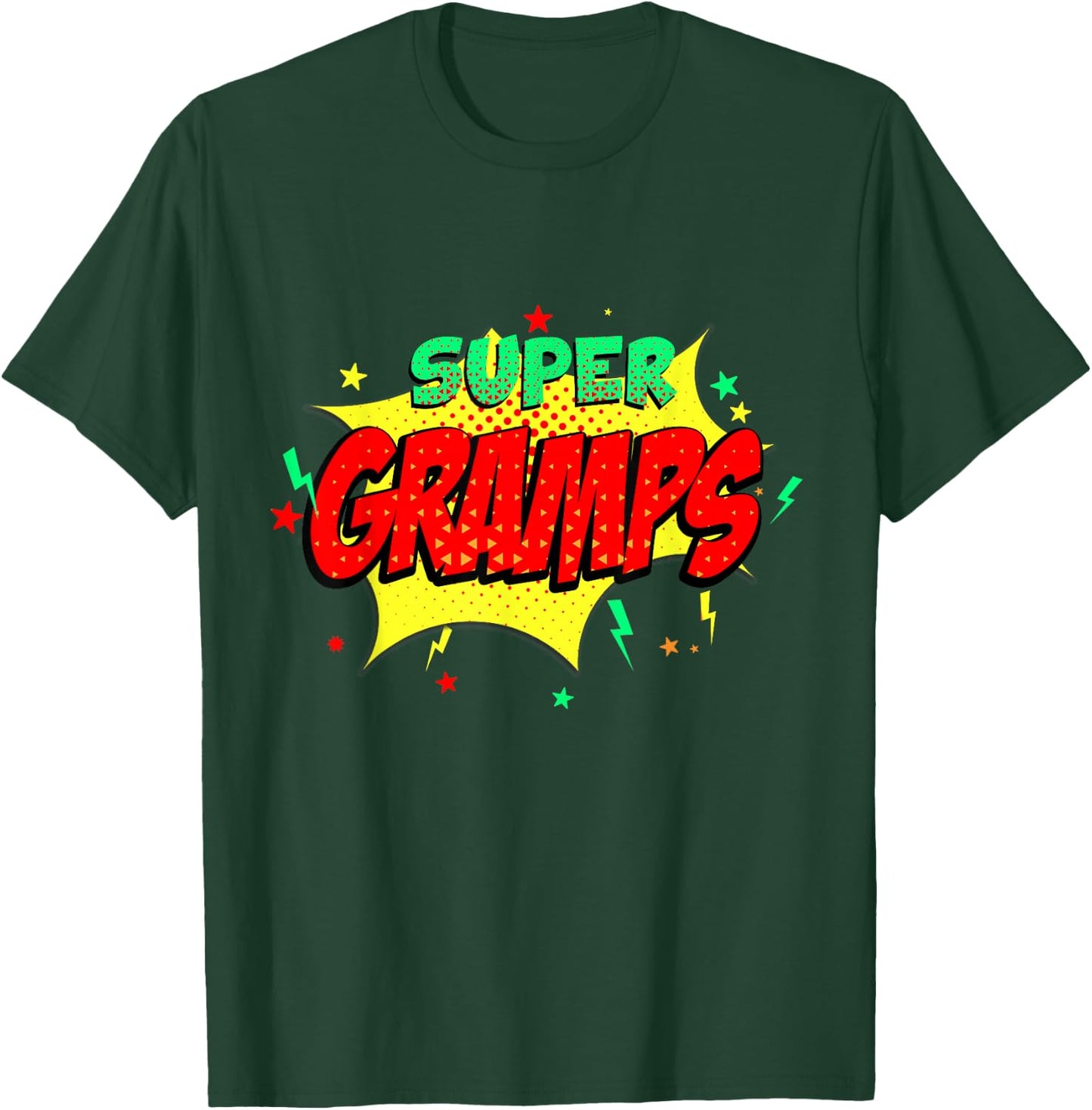 Super Gramps Comic Themed Style Superhero Fathers Day T-Shirt - T-Shirt | Forest