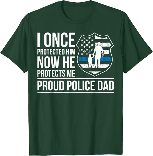 Proud Police Dad Of A Police Officer Father T-Shirt - T-Shirt | Forest