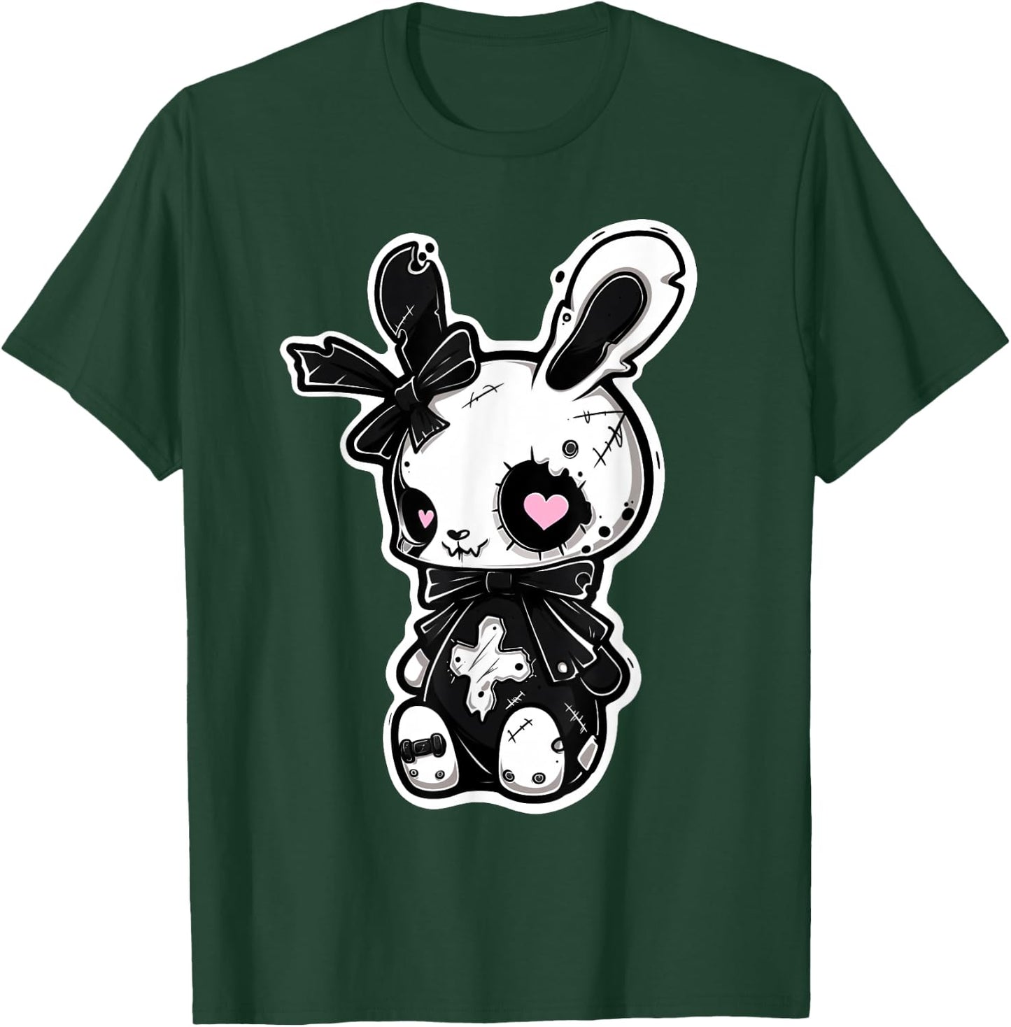 Goth Bunny Kawaii Rabbit E-Girl Cute Gothic Outfit Grunge T-Shirt - T-Shirt | Forest