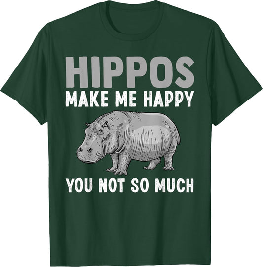 Cool Hippo Art Men Women Hippopotamus Safari Hippos Animal T-Shirt - T-Shirt | Forest