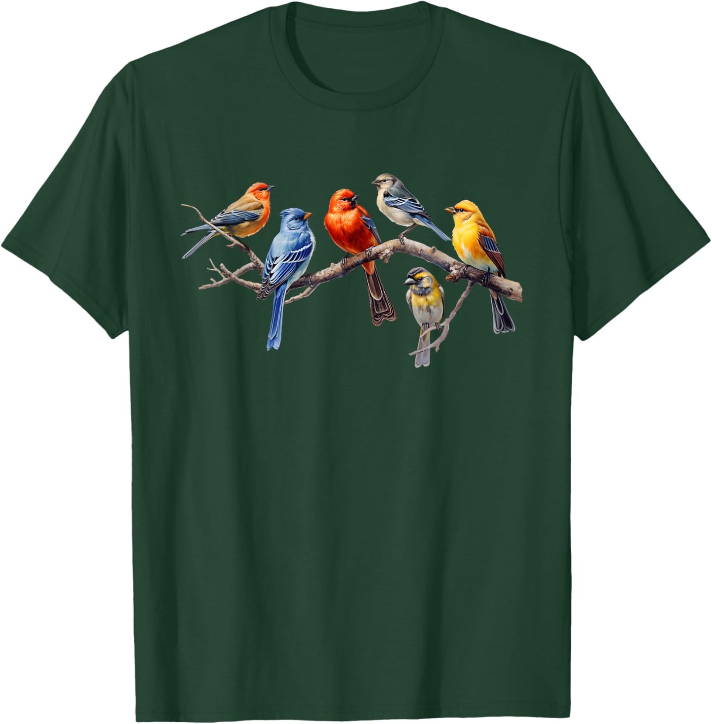 Backyard Bird Watching Watcher Birds on a Branch Birder T-Shirt - T-Shirt | Forest