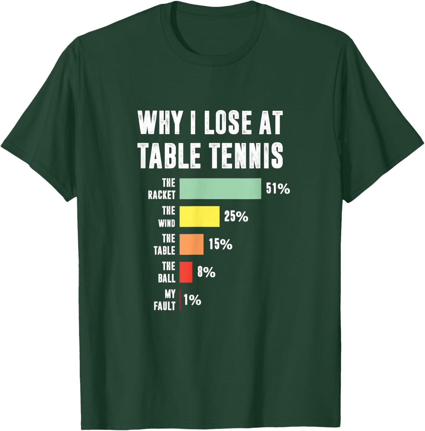 Why I Lose At Table Tennis, Funny Table Tennis Player T-Shirt - T-Shirt | Forest