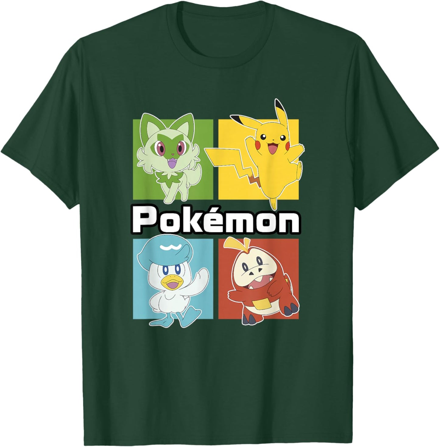 Pokémon Group Shot Starters Boxed Up Portrait T-Shirt - T-Shirt | Forest