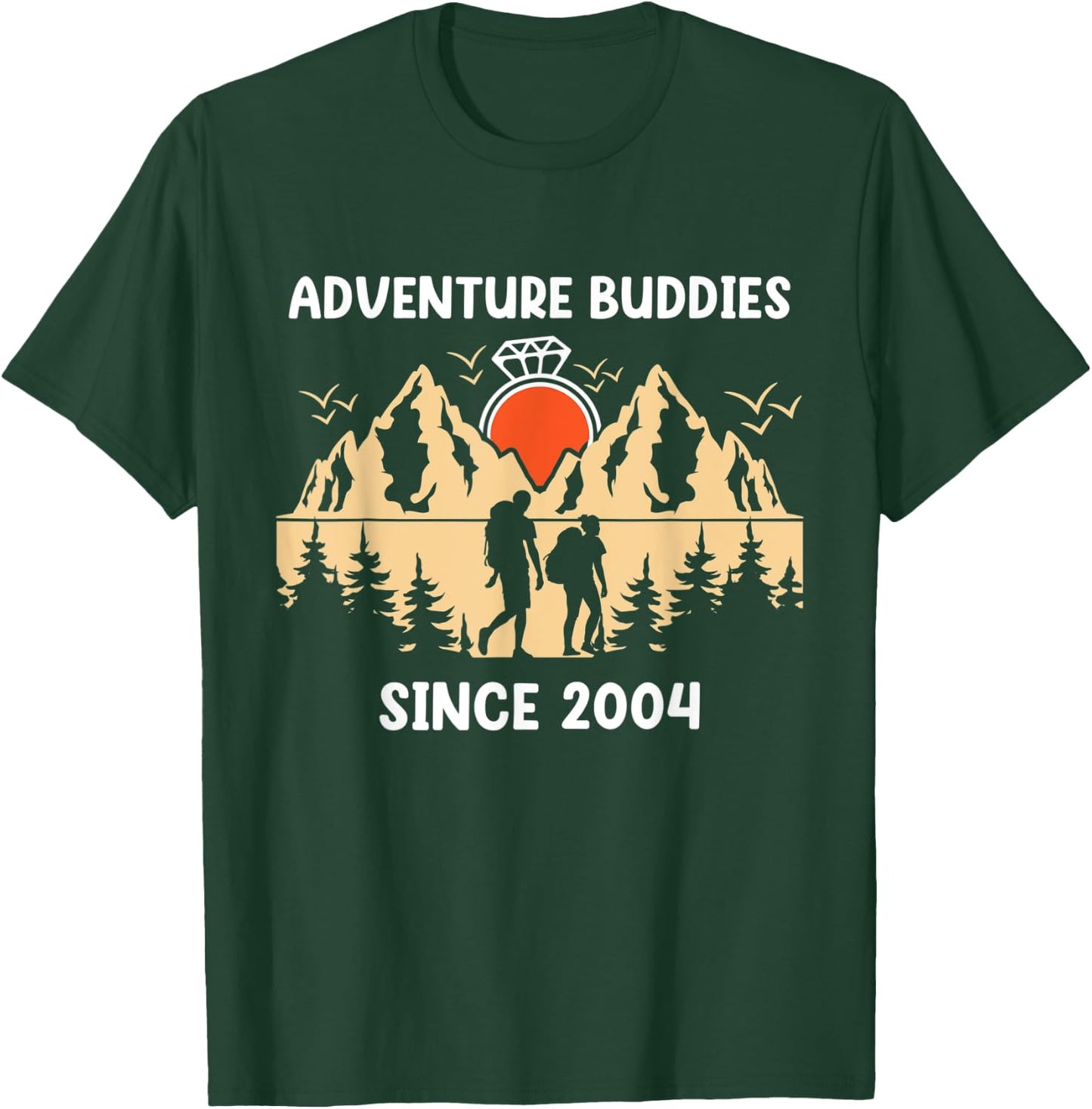 Adventure Buddies Since 2004 Hiking Partner T-Shirt - T-Shirt | Forest