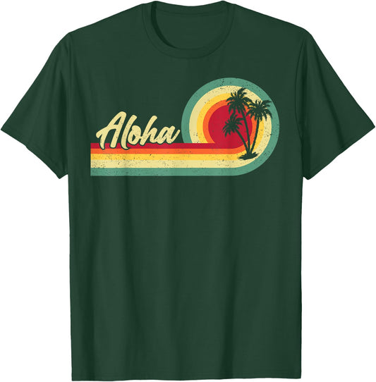 Palm Tree Summer Tropical Beach Aloha Hawaii Hawaiian Island Men Women Kids T-Shirt - T-Shirt | Forest