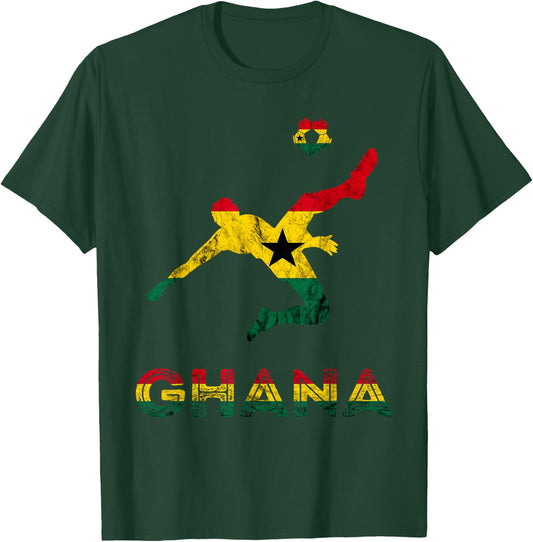 Ghana Soccer Player Ghana Ghanese Roots Evolution Ghana Flag T-Shirt - T-Shirt | Forest