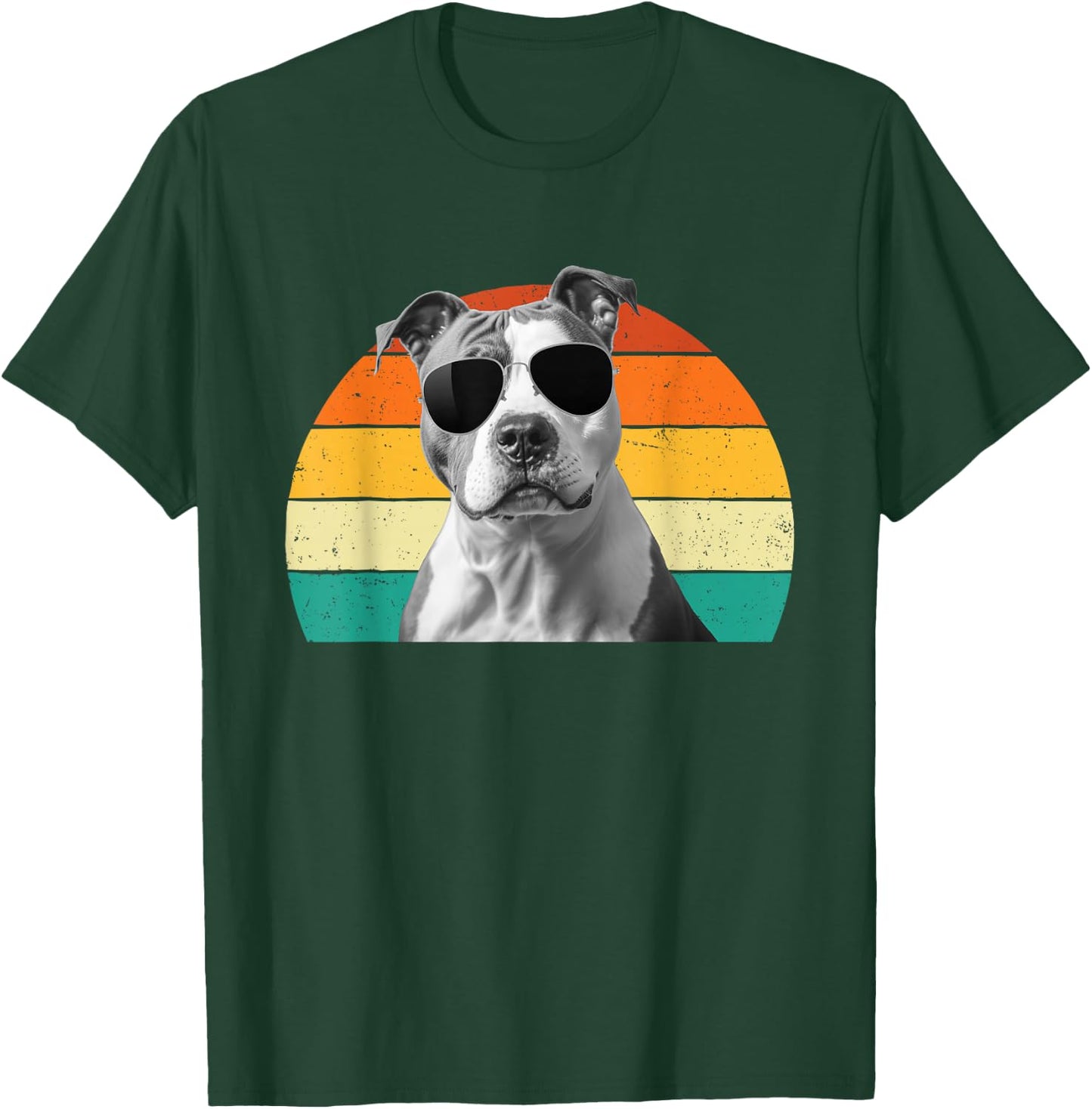 Retro Groovy Pitbull Terrier - Pet Trainer Pittie Dog Lover T-Shirt - T-Shirt | Forest