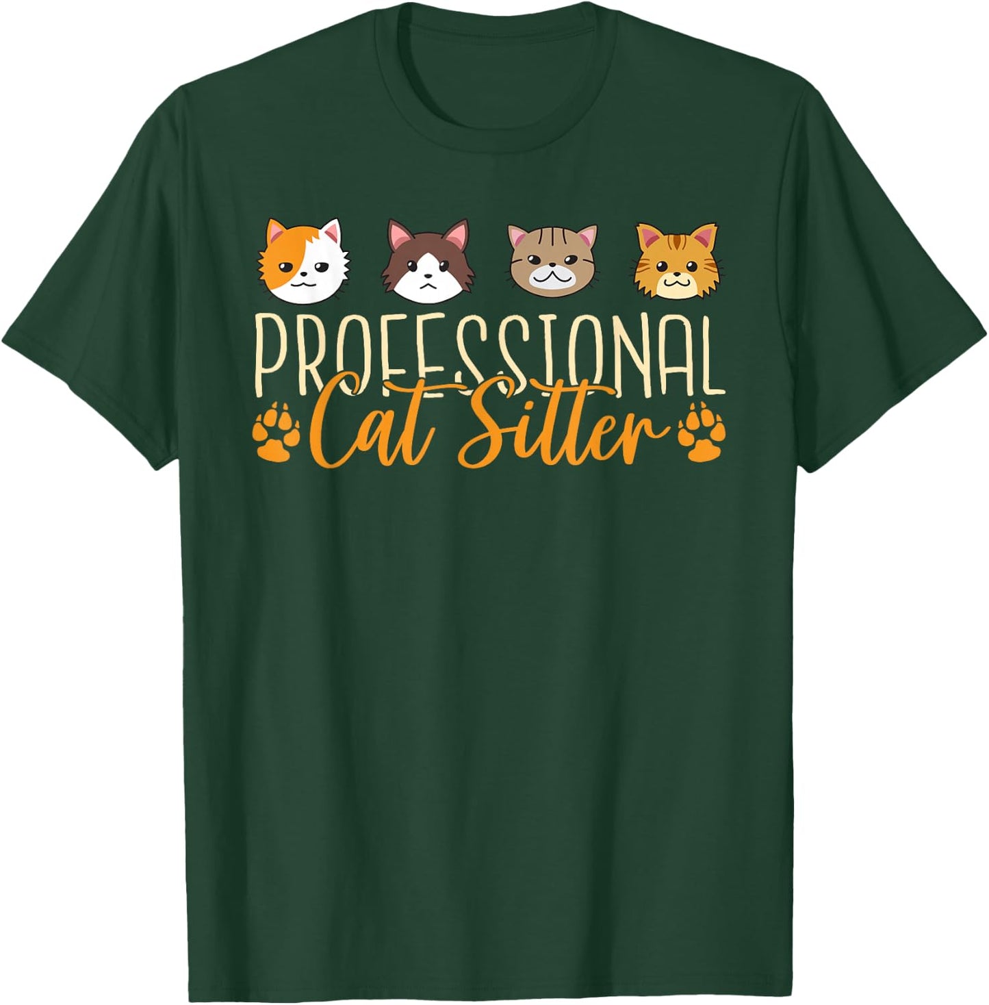 Cat Sitter Cat Lover Funny Cat Nanny Cat Sitting T-Shirt - T-Shirt | Forest
