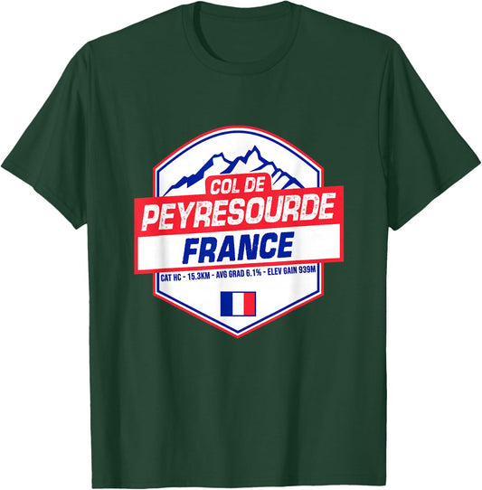 Col de Peyresourde Cycling In France Road Cyclist T-Shirt - T-Shirt | Forest