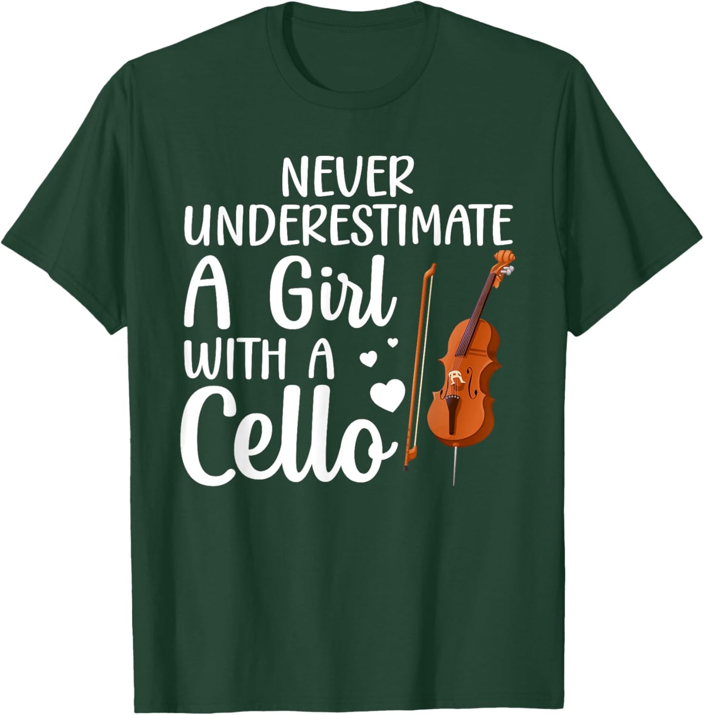 Funny Cello Art for Girls Women Kids Youth Cello Players T-Shirt - T-Shirt | Forest