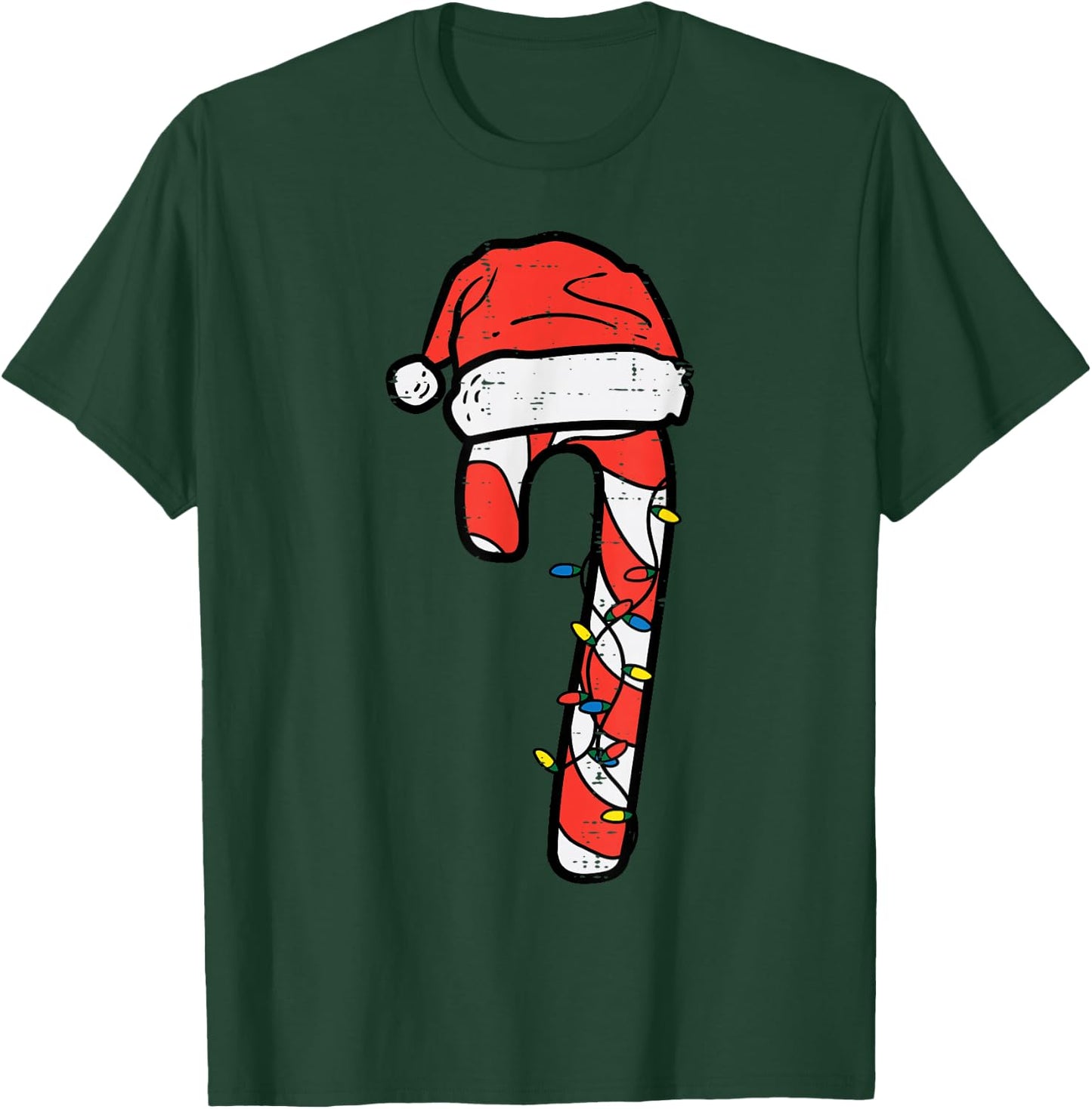 Christmas Candy Cane Santa Xmas Kids Toddler Youth Women Men T-Shirt - T-Shirt | Forest