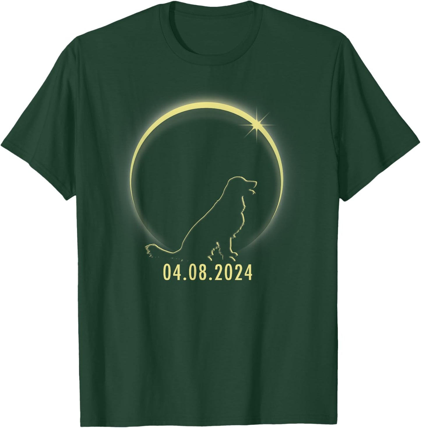 Total Solar Eclipse Golden Retriever Lover April 8 2024 T-Shirt - T-Shirt | Forest