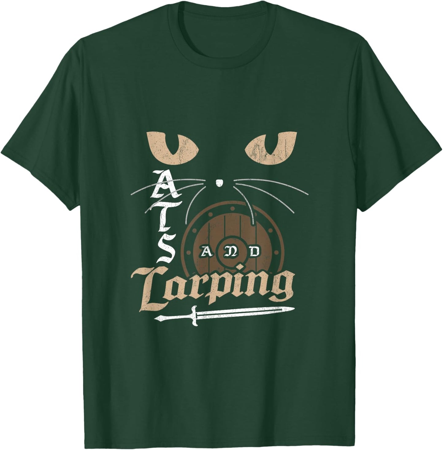 Cats and LARPing Role Playing Game RPG Larp Gamer Cat Lover T-Shirt - T-Shirt | Forest