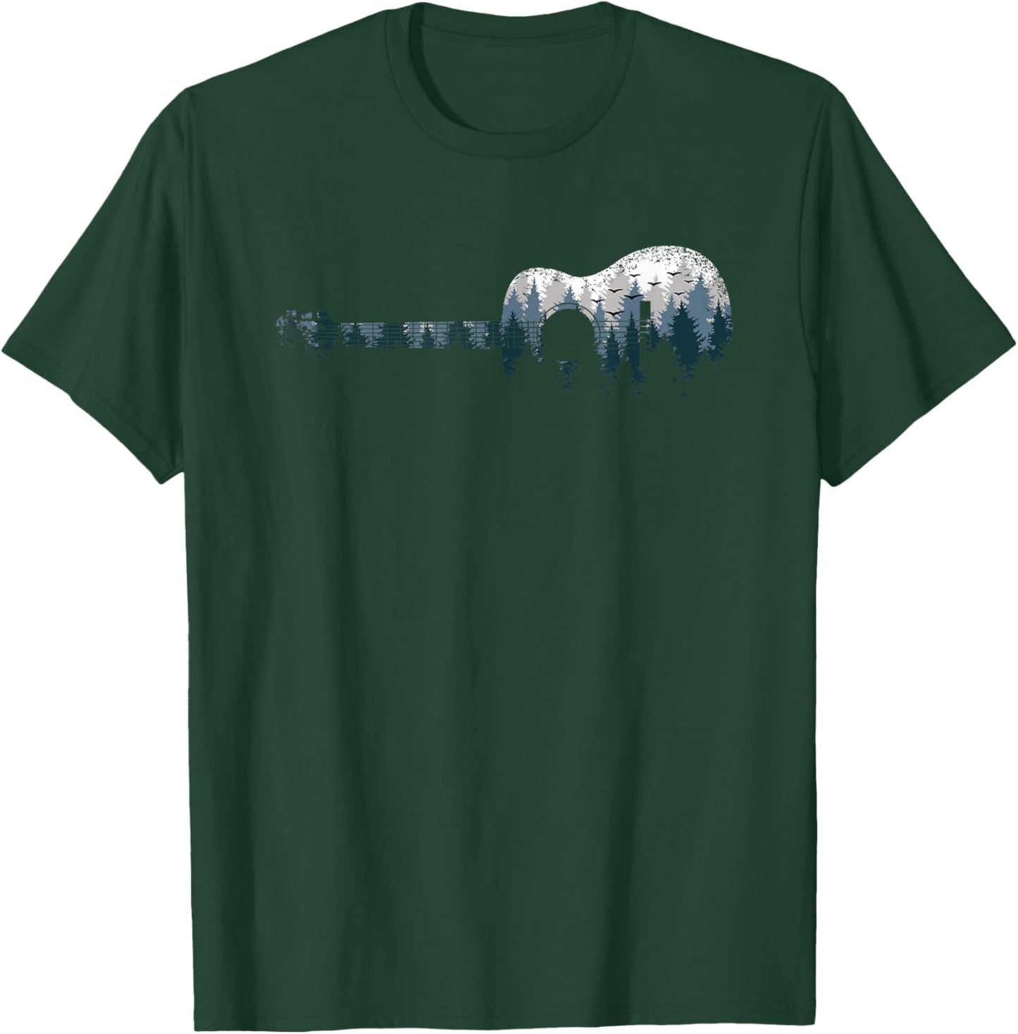 Acoustic Guitar Landscape Forest Musician Guitarist Men T-Shirt - T-Shirt | Forest