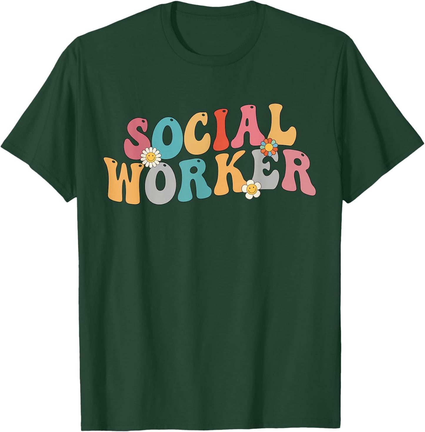 Social Worker Retro Groovy School Social Worker T-Shirt - T-Shirt | Forest