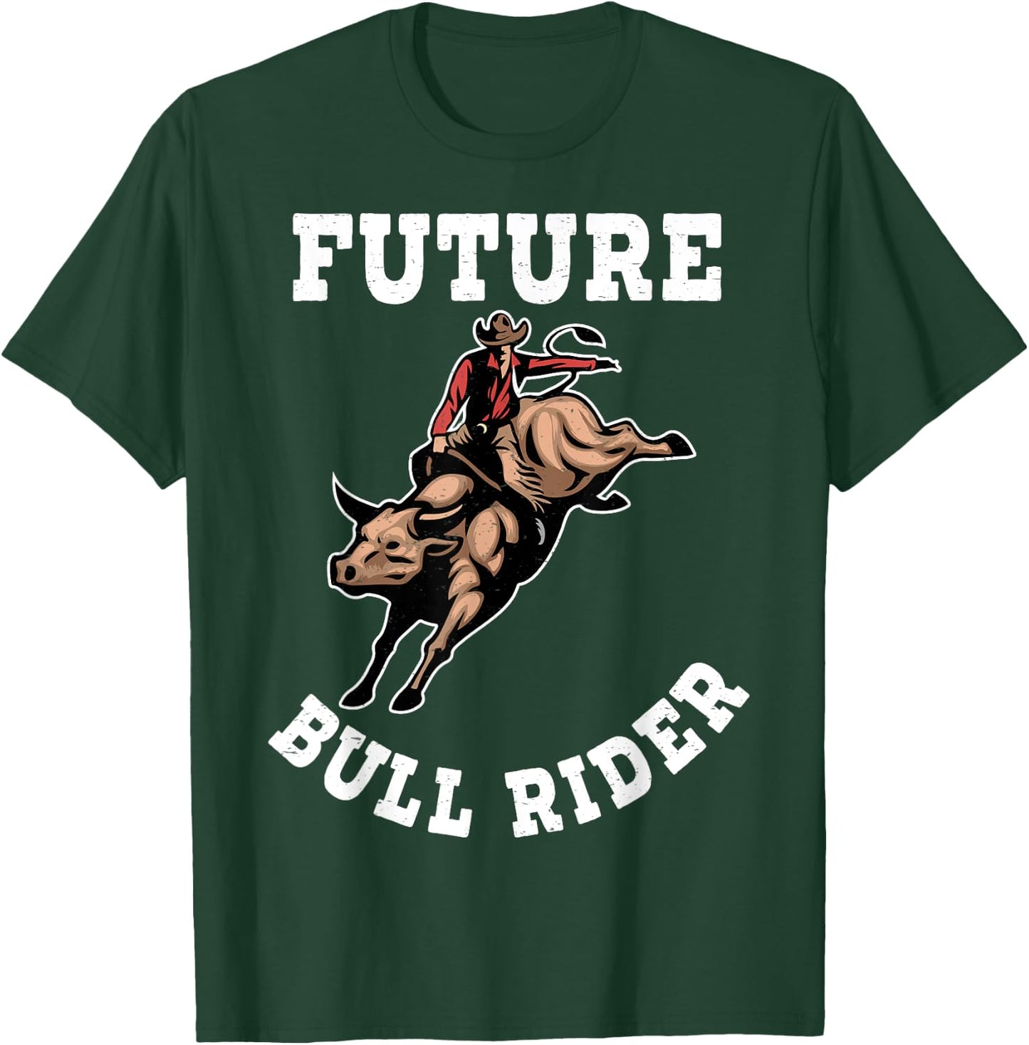 Cool Cowboy Cowgirl Ranch Apparel Gifts Rodeo Future Bull Rider Bull Riding Mechanical Boys Kids T-Shirt - T-Shirt | Forest
