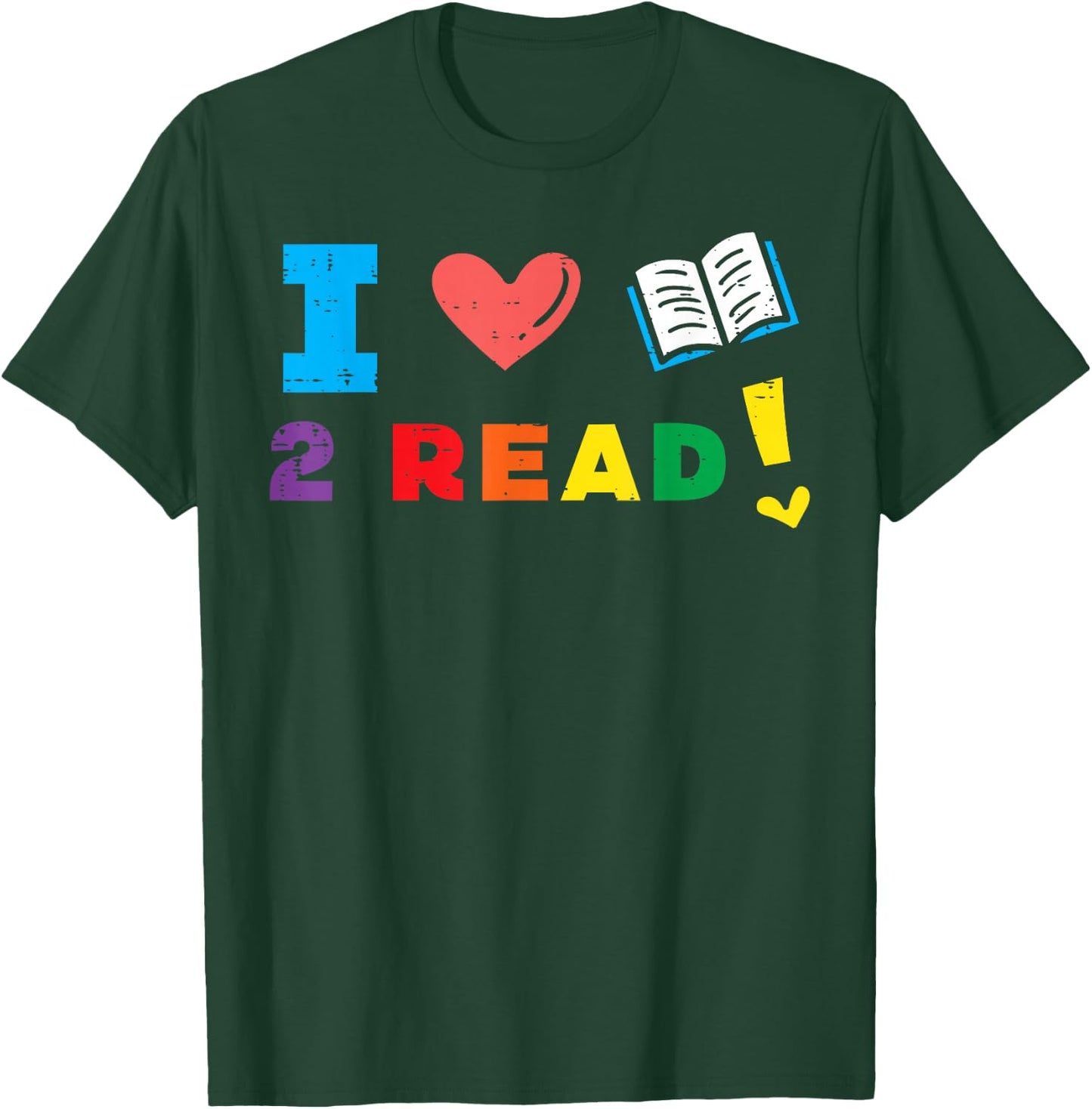 I Love Book to Read Bookworm Librarian Women Boys Girls Kids T-Shirt - T-Shirt | Forest