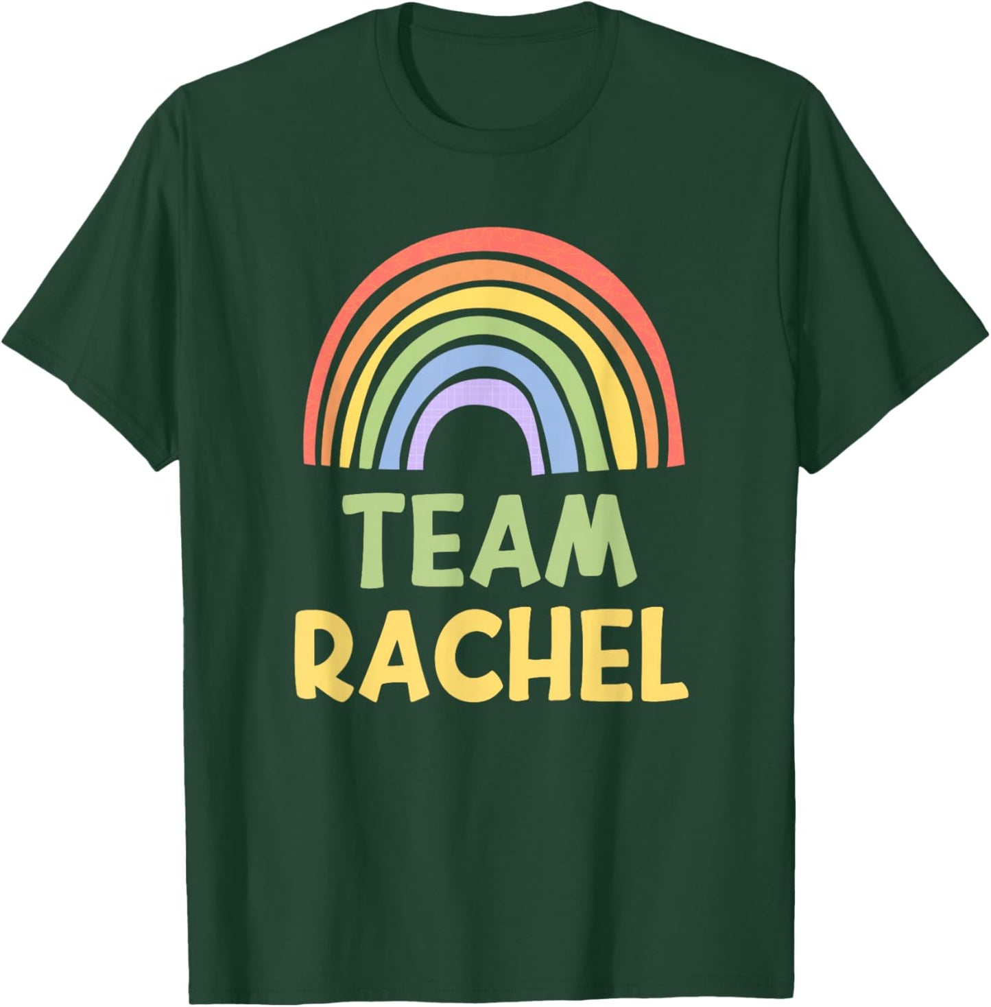 Happy Colorful Team Rachel Rainbow Pride Green Yellow T-Shirt - T-Shirt | Forest