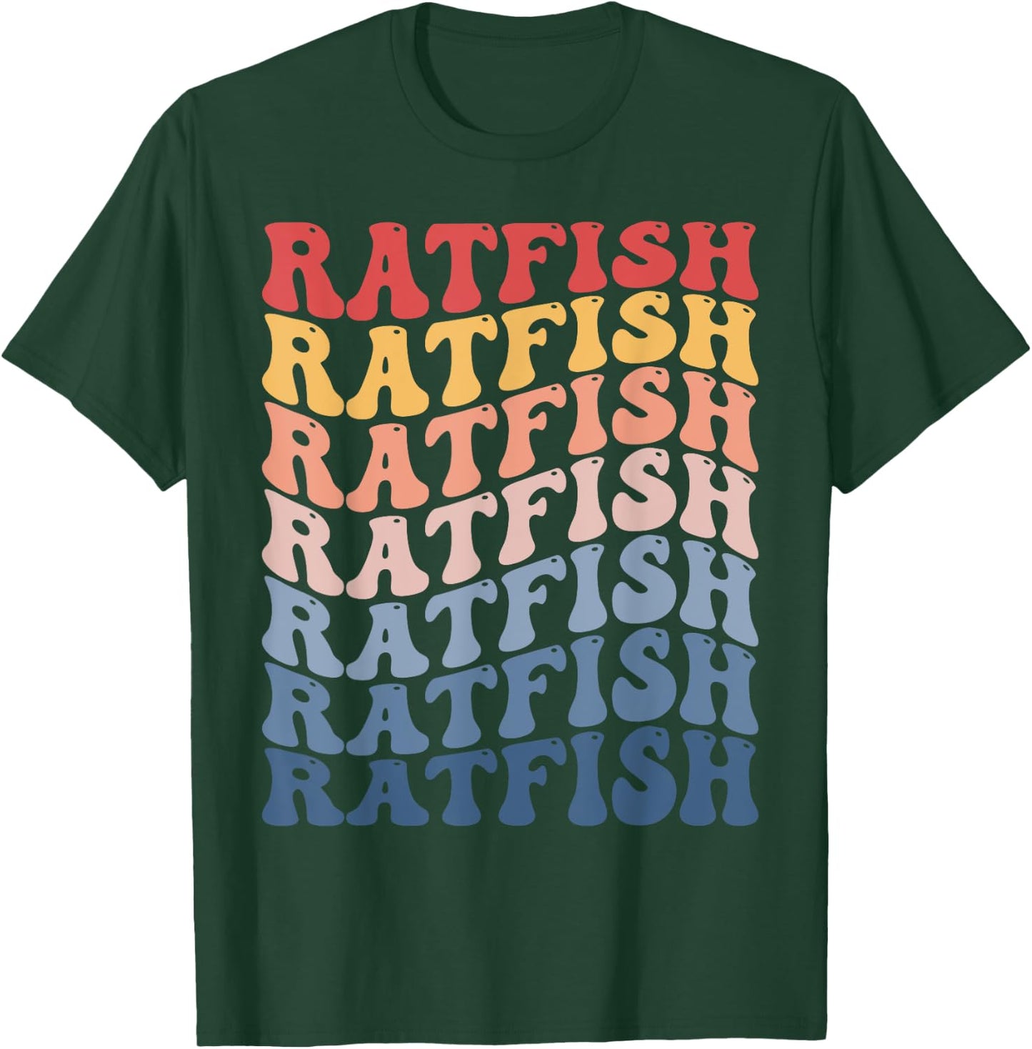 Ratfish Groovy Retro Fish T-Shirt - T-Shirt | Forest