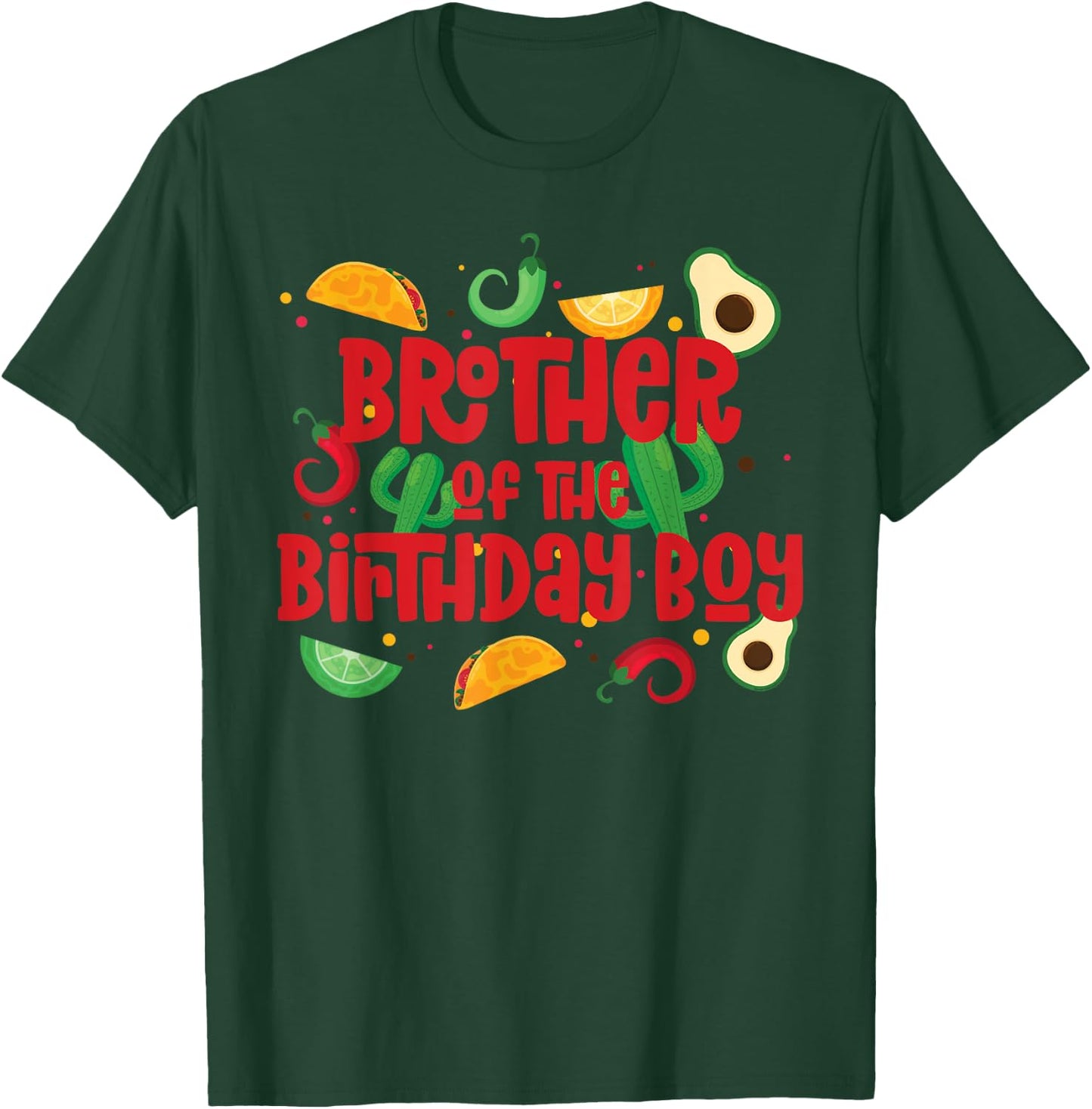 Brother Taco Twosday Fiesta Taco Birthday Theme Boy 2yr T-Shirt - T-Shirt | Forest