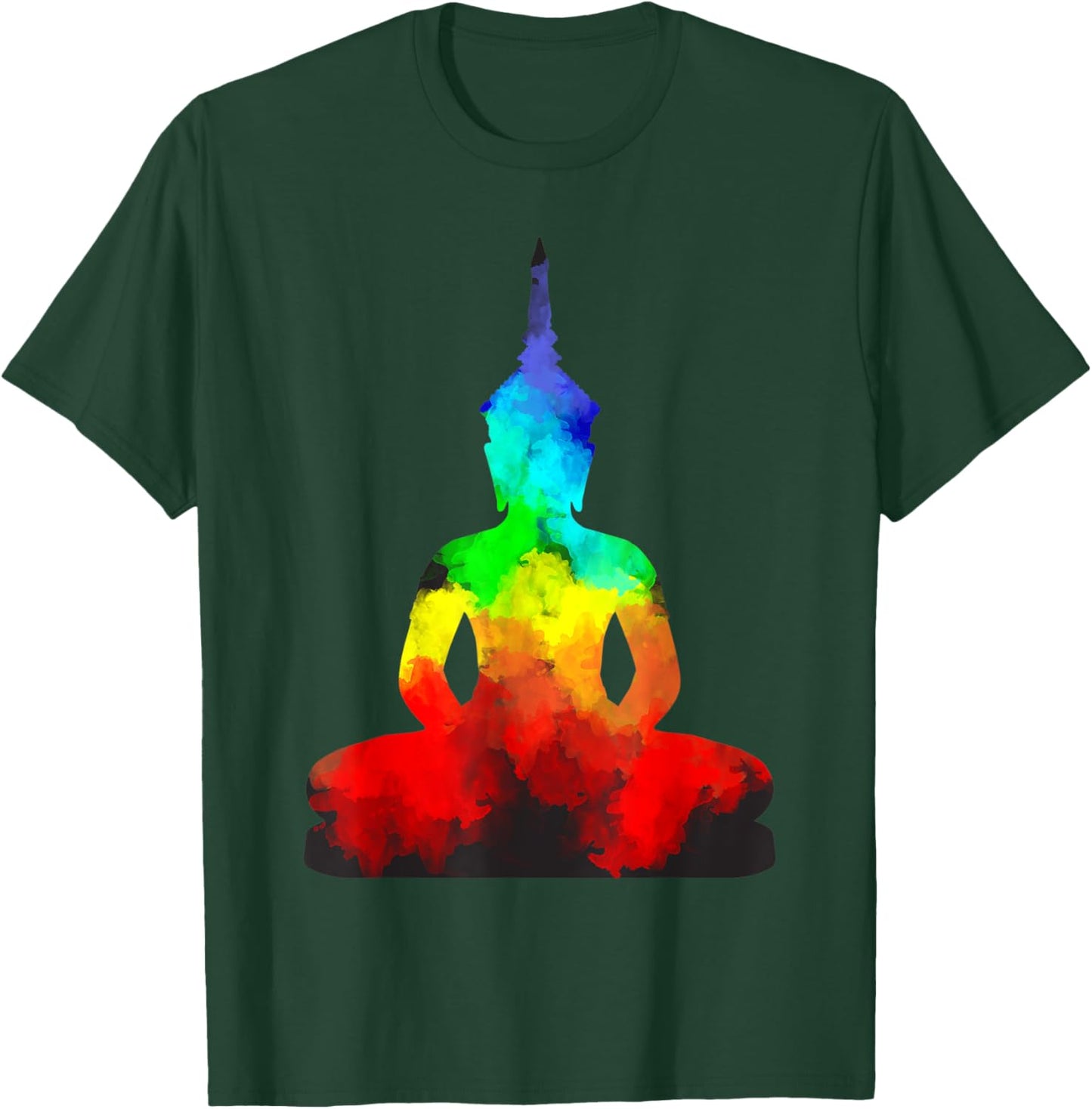 Buddha Rainbow Yoga Namaste Guru Spirit T-Shirt - T-Shirt | Forest