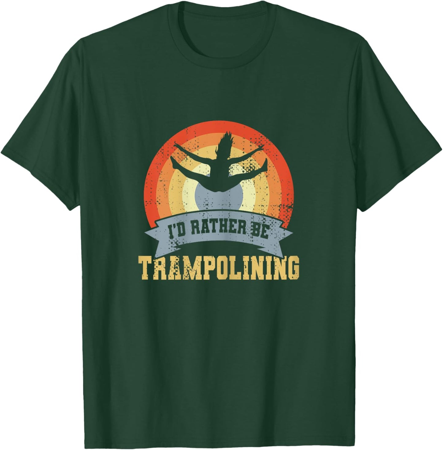 Vintage Trampolining Saying Trampoline Gymnast T-Shirt - T-Shirt | Forest