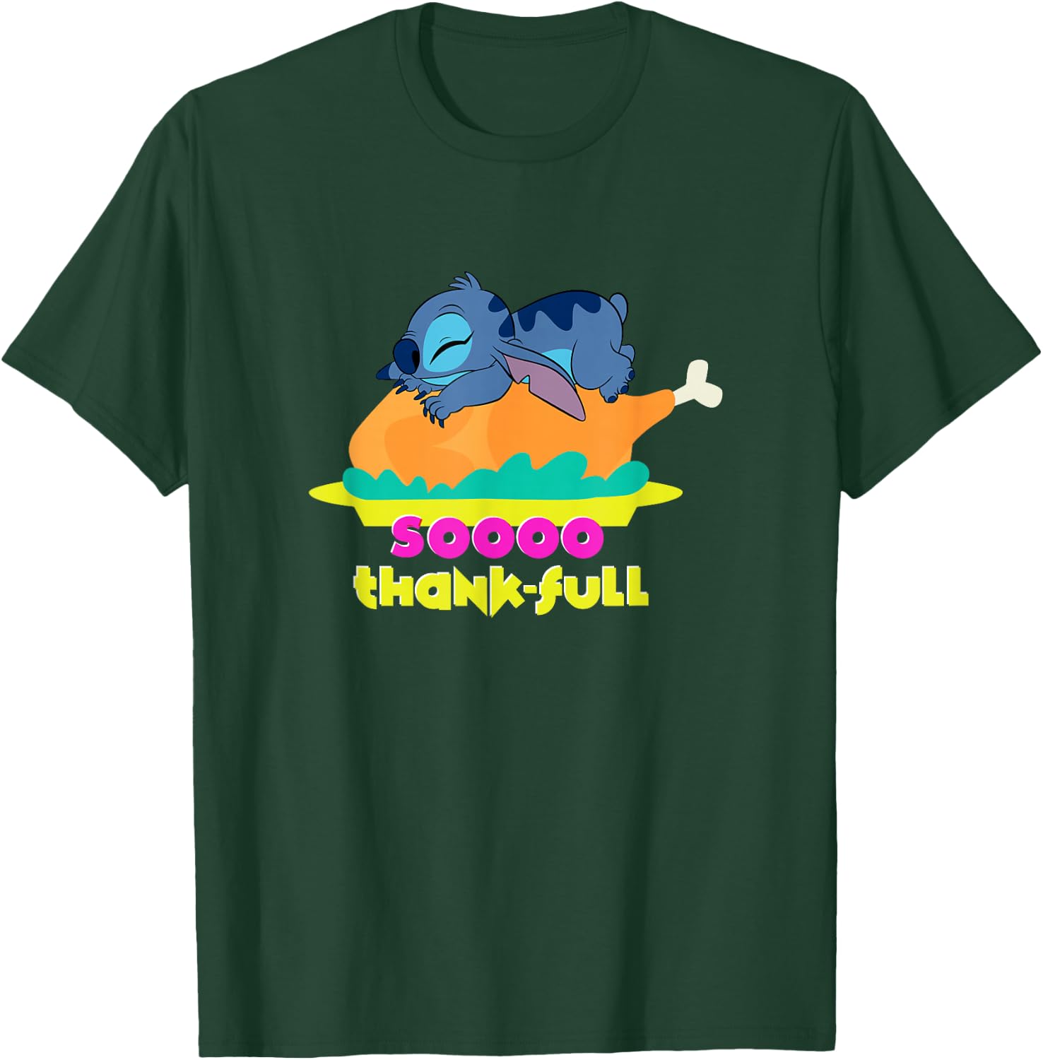 Disney Lilo & Stitch Thanksgiving Soooo Thankful Turkey Nap T-Shirt - T-Shirt | Forest