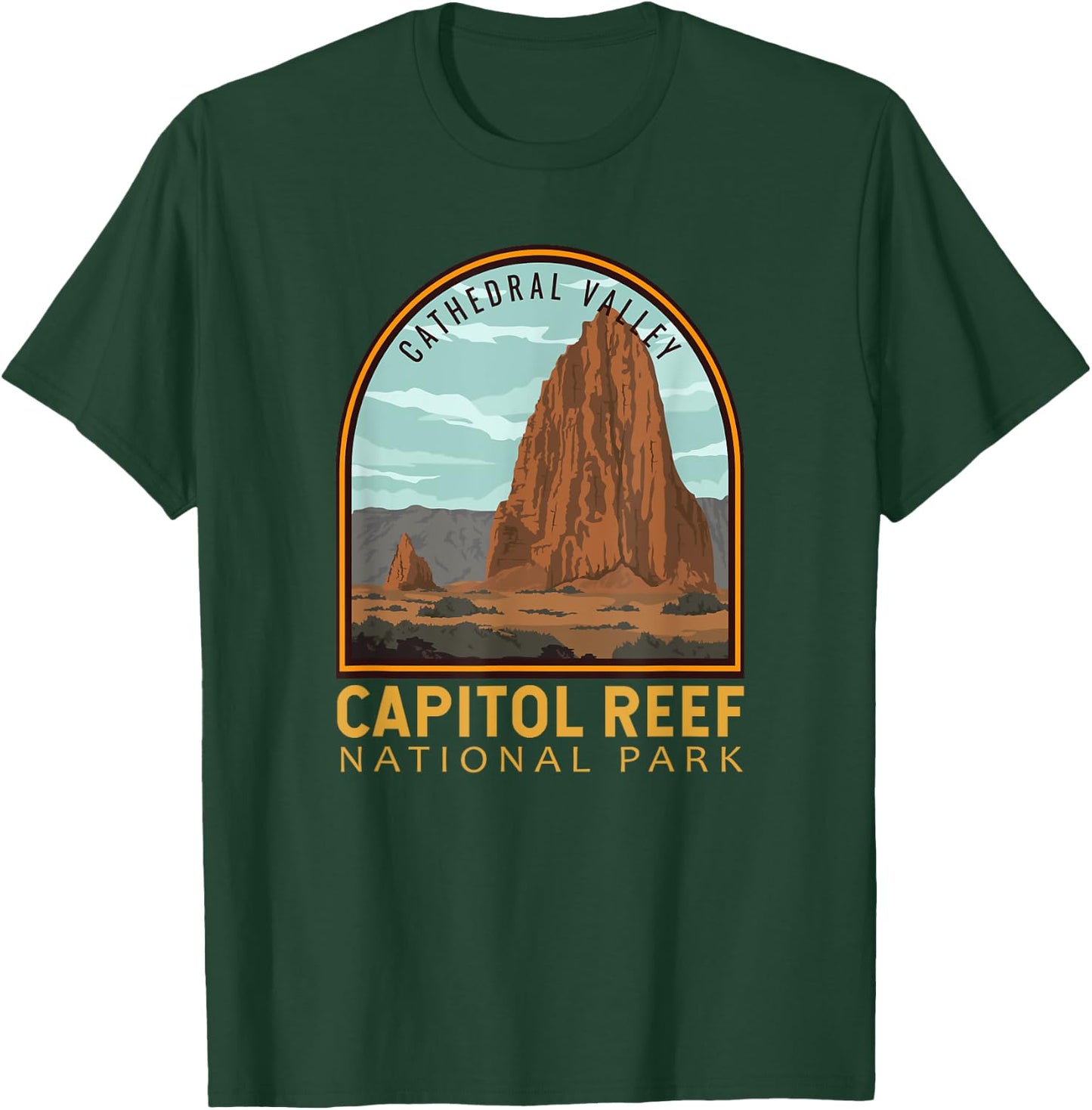 Capitol Reef National Park Cathedral Valley Vintage Emblem T-Shirt - T-Shirt | Forest