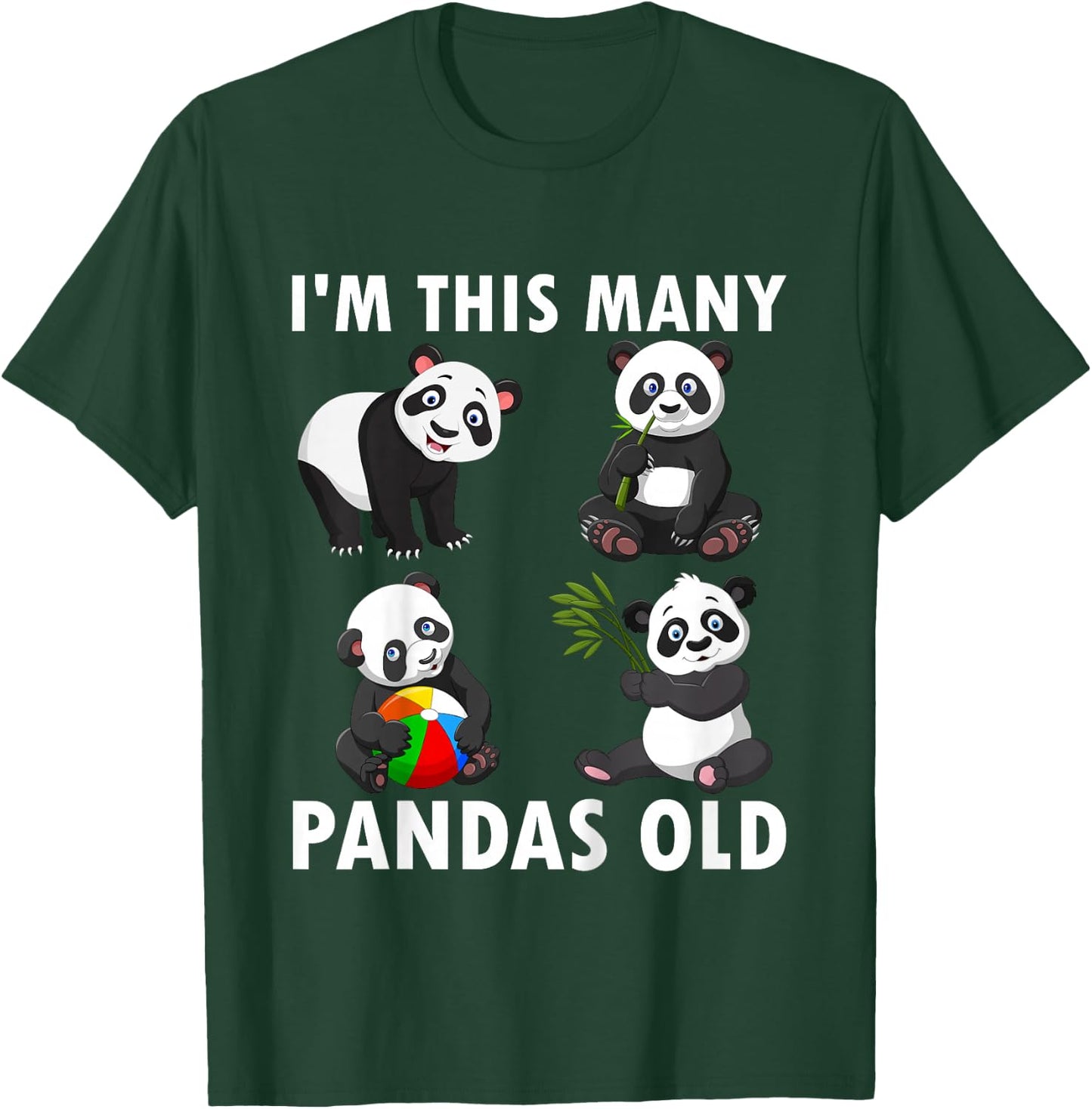 Kids 4 Year Old Boy Pandas Old 4th Birthday Kids T-Shirt - T-Shirt | Forest