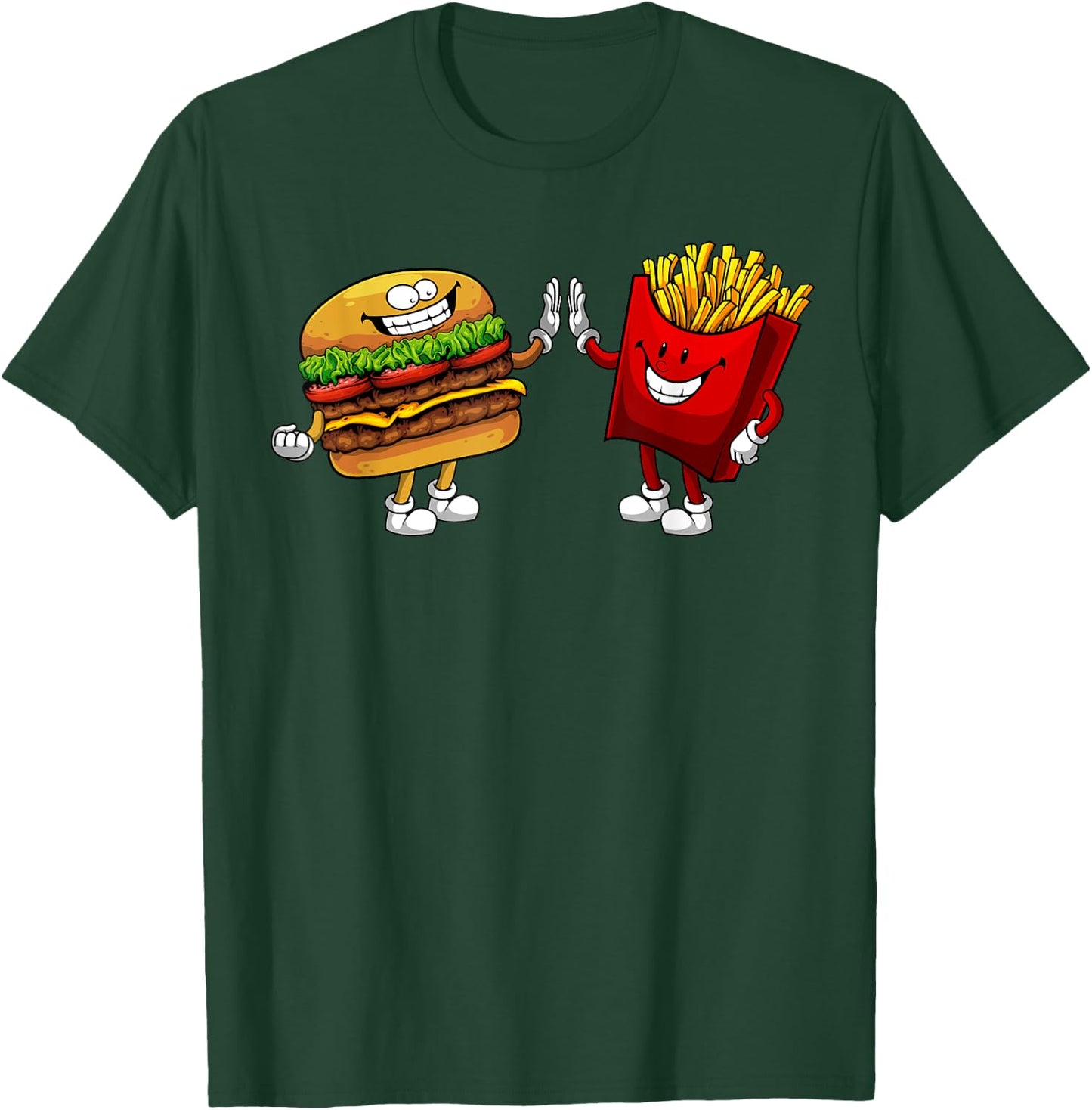Cute Hamburger Art Men Women Hamburger French Fries Lovers T-Shirt - T-Shirt | Forest