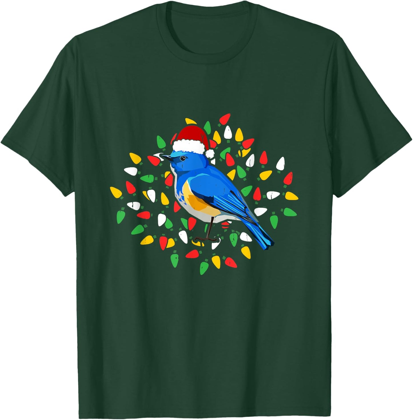 Holiday Xmas Santa Hat Himalayan Bluetail Bird Christmas T-Shirt - T-Shirt | Forest
