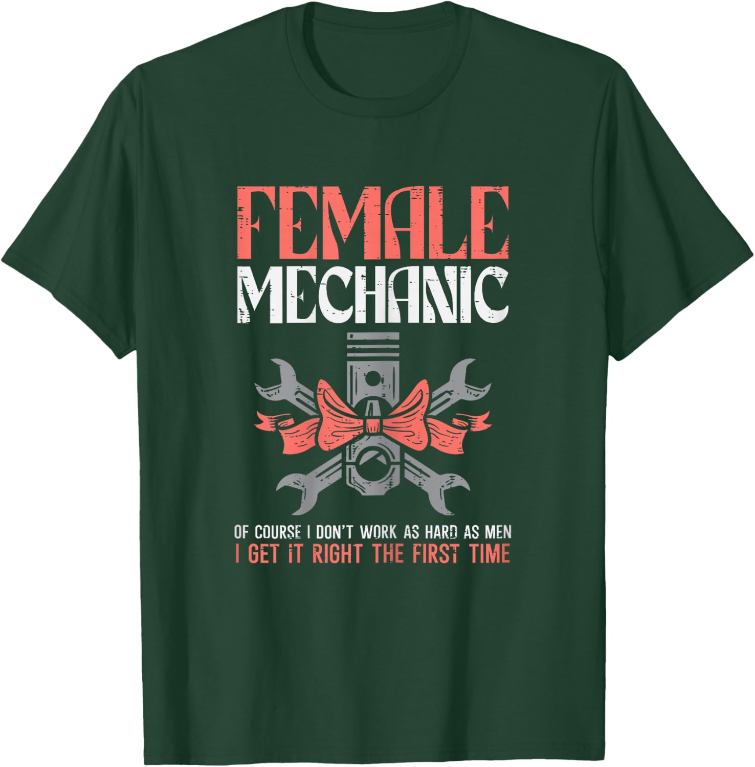 Female Mechanic Funny Car Auto Garage Women Mom T-Shirt - T-Shirt | Forest