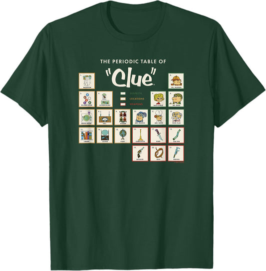 Clue The Periodic Table of Clue T-Shirt - T-Shirt | Forest