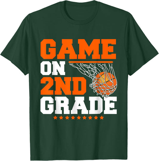 Funny Games On Second Grade Basketball First Day Of School T-Shirt - T-Shirt | Forest