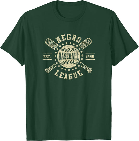 Vintage Negro League Baseball Black History Month T-Shirt - T-Shirt | Forest