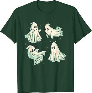 Boo Ghost Costume Halloween Spooky Season Scary Ghost Outfit T-Shirt - T-Shirt | Forest