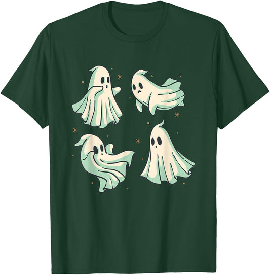 Boo Ghost Costume Halloween Spooky Season Scary Ghost Outfit T-Shirt - T-Shirt | Forest
