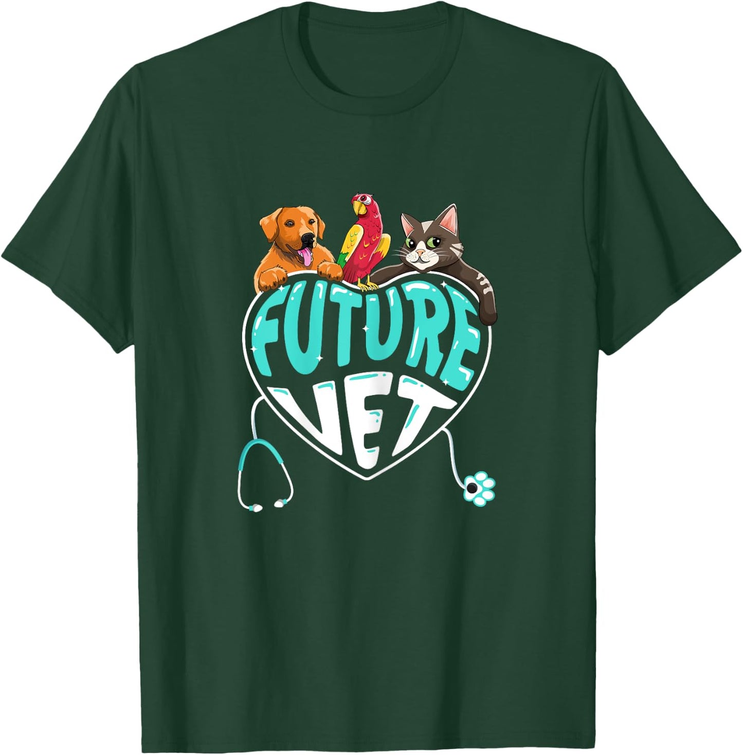 Future Vet - Cute Aspiring Veterinarian Student T-Shirt - T-Shirt | Forest