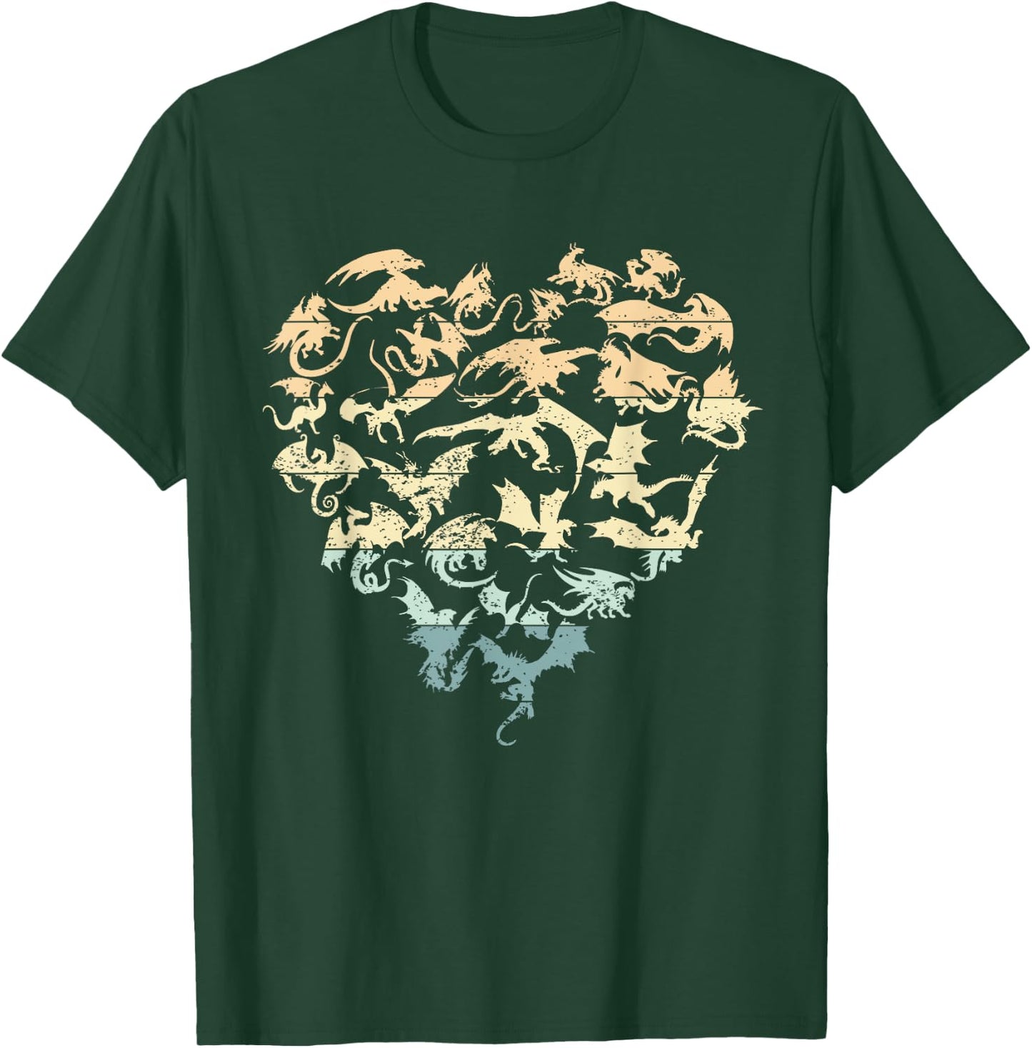 Dragons Love Heart of Kids women Teen Girls T-Shirt - T-Shirt | Forest