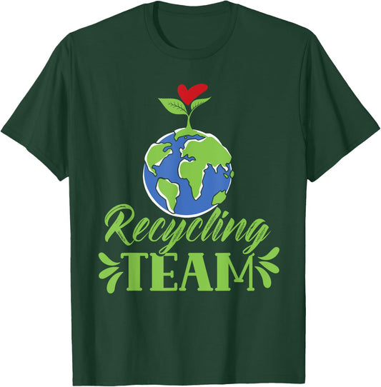 Recycling Team Recycle Environment Earth Day Trash T-Shirt - T-Shirt | Forest