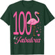 100 & Fabulous Flamingo Birthday 100th Party Celebration T-Shirt - T-Shirt | Forest
