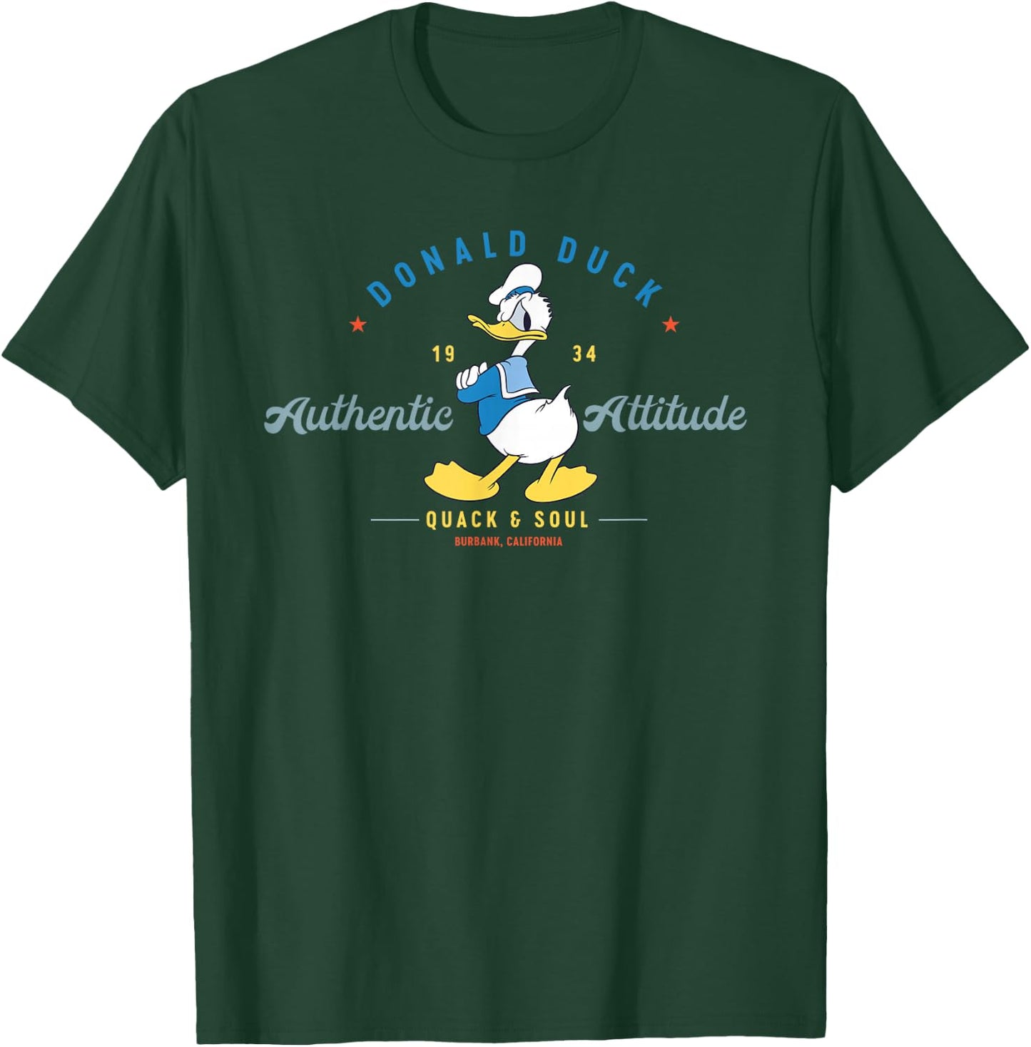 Disney Donald Duck Authentic Attitude Retro Vintage Small T-Shirt - T-Shirt | Forest