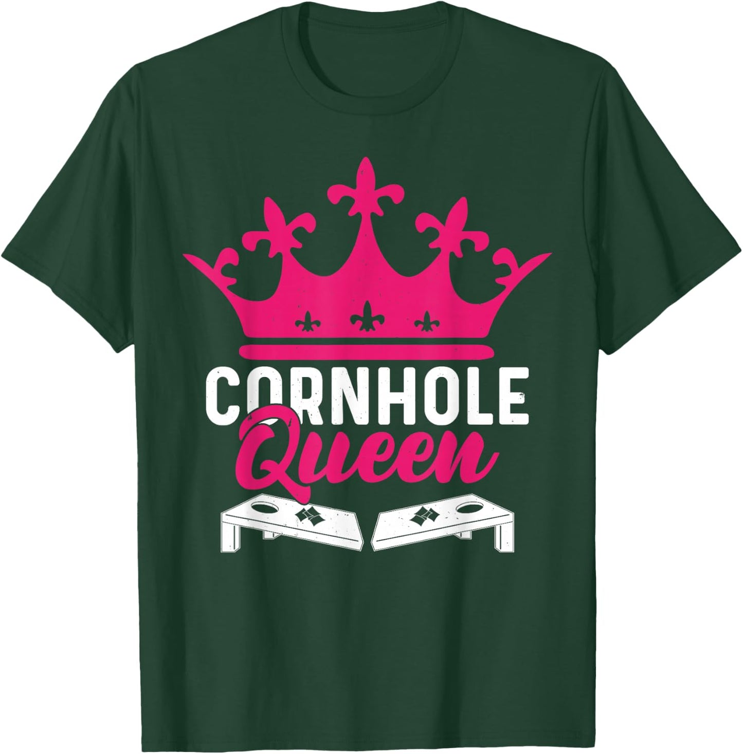 Cornhole Queen Funny Cornhole T-Shirt - T-Shirt | Forest