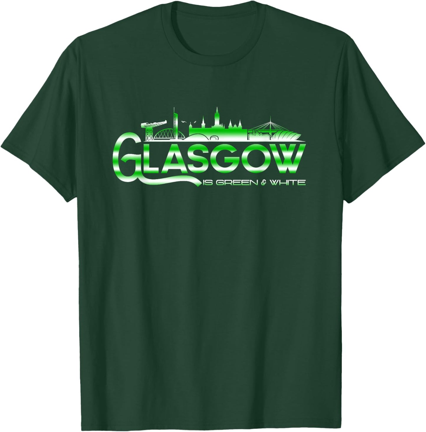 Glasgow is Green and White T-Shirt - T-Shirt | Forest