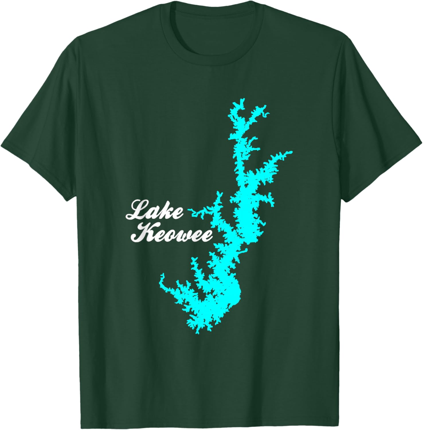 Minimalist Lake Keowee - South Carolina T-Shirt - T-Shirt | Forest